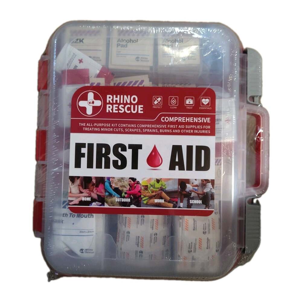 New Rhino Rescue 350-Piece First Aid Kit for Home Office Car Shop Emergency Use